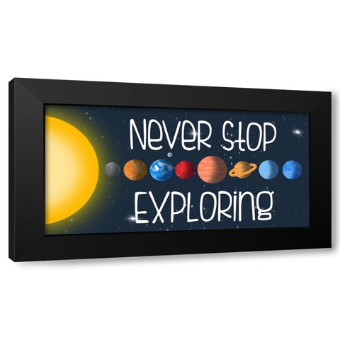 Never Stop Black Modern Wood Framed Art Print by Prime, Marcus