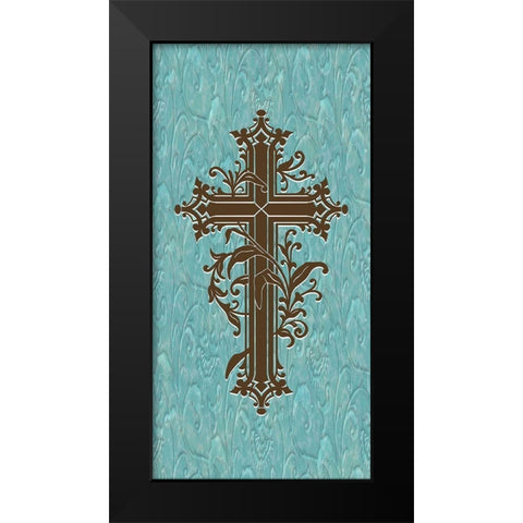 Marble Cross Black Modern Wood Framed Art Print by Prime, Marcus