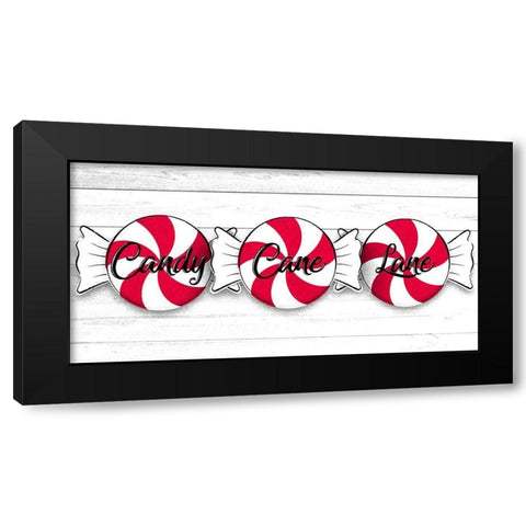 Candy Cane Lane Black Modern Wood Framed Art Print by Prime, Marcus
