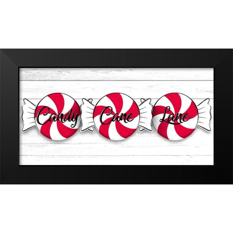 Candy Cane Lane Black Modern Wood Framed Art Print by Prime, Marcus