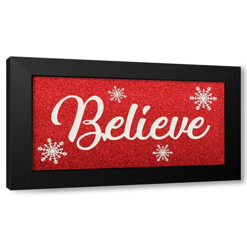 Sparkly Believe Black Modern Wood Framed Art Print by Prime, Marcus