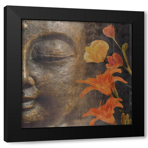Floral Zen 2 Black Modern Wood Framed Art Print with Double Matting by Prime, Marcus