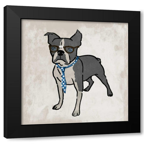 Nerdy Terrier 2 Black Modern Wood Framed Art Print with Double Matting by Prime, Marcus