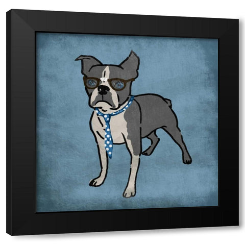 Nerdy Terrier Black Modern Wood Framed Art Print with Double Matting by Prime, Marcus