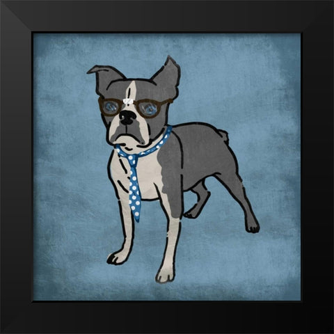 Nerdy Terrier Black Modern Wood Framed Art Print by Prime, Marcus