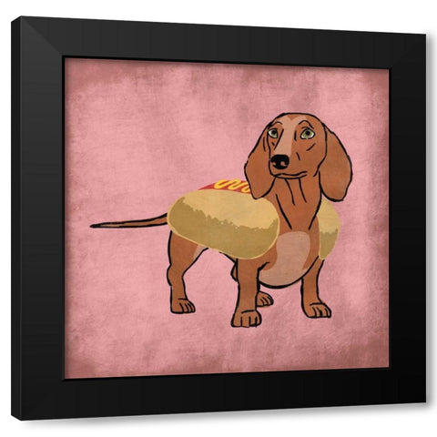 Hot Dog Cutie Black Modern Wood Framed Art Print with Double Matting by Prime, Marcus