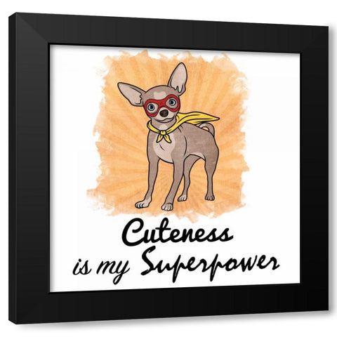 Superpowered Cuteness Black Modern Wood Framed Art Print by Prime, Marcus