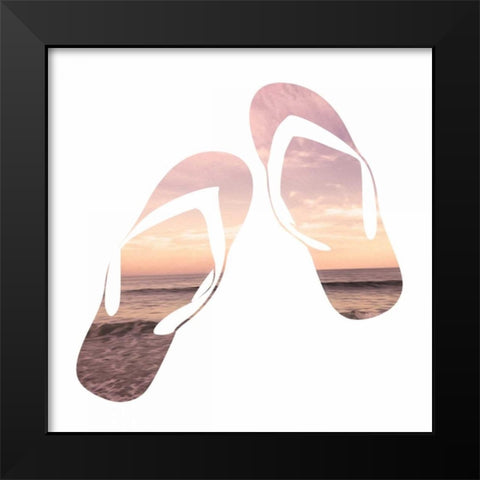Sandy Sandals Black Modern Wood Framed Art Print by Prime, Marcus