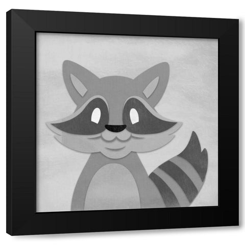 Cheery Raccoon Black Modern Wood Framed Art Print by Prime, Marcus