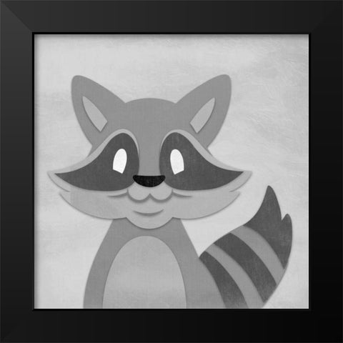 Cheery Raccoon Black Modern Wood Framed Art Print by Prime, Marcus