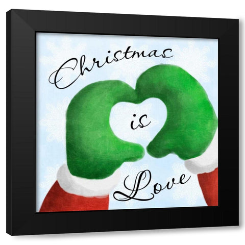 Christmas Is Love 1 Black Modern Wood Framed Art Print with Double Matting by Prime, Marcus