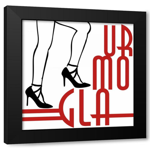 Glamour Strut Black Modern Wood Framed Art Print with Double Matting by Prime, Marcus