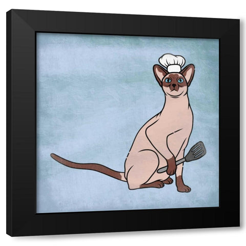 Siamese Cook Black Modern Wood Framed Art Print by Prime, Marcus