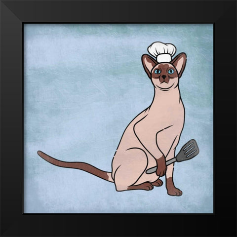 Siamese Cook Black Modern Wood Framed Art Print by Prime, Marcus