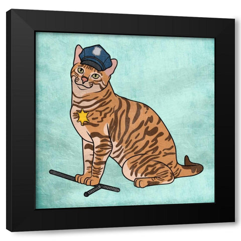 Captain Snuffles Black Modern Wood Framed Art Print by Prime, Marcus