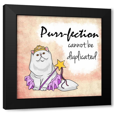 Miss Purrfection Black Modern Wood Framed Art Print by Prime, Marcus