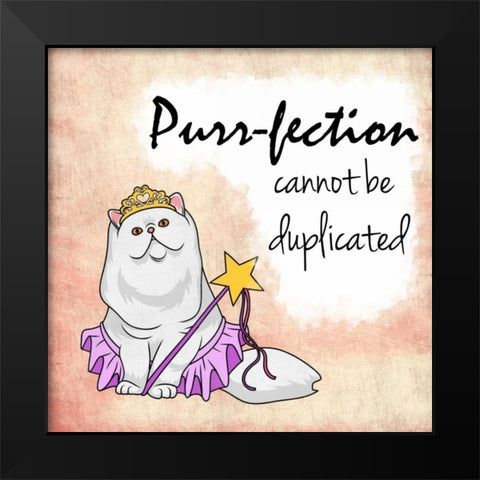 Miss Purrfection Black Modern Wood Framed Art Print by Prime, Marcus