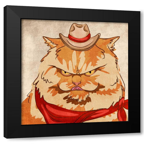 Whiskers McGee Black Modern Wood Framed Art Print by Prime, Marcus