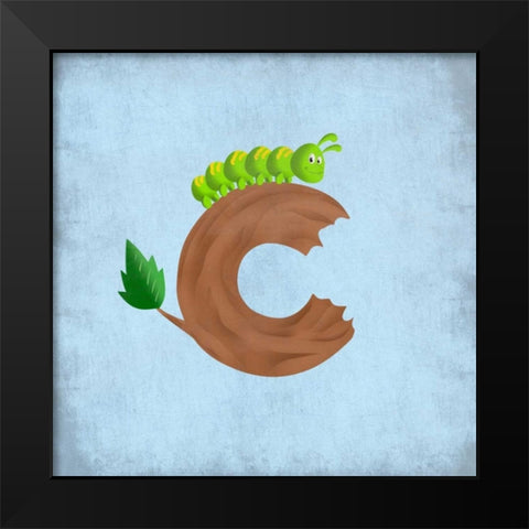 C Is For Caterpillar Black Modern Wood Framed Art Print by Prime, Marcus