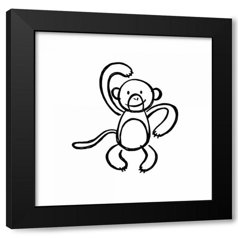 Cheeky Monkey Black Modern Wood Framed Art Print with Double Matting by Prime, Marcus