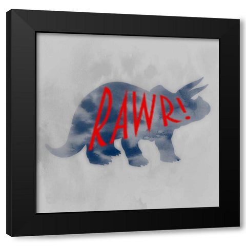 Prehistoric Rawr 1 Black Modern Wood Framed Art Print by Prime, Marcus