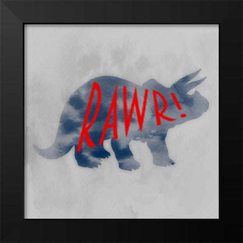 Prehistoric Rawr 1 Black Modern Wood Framed Art Print by Prime, Marcus