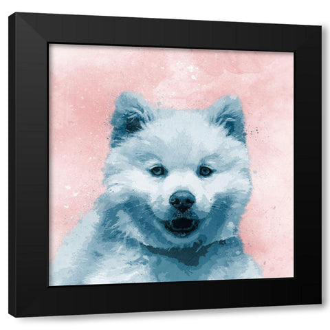 Husky Splat Black Modern Wood Framed Art Print with Double Matting by Prime, Marcus