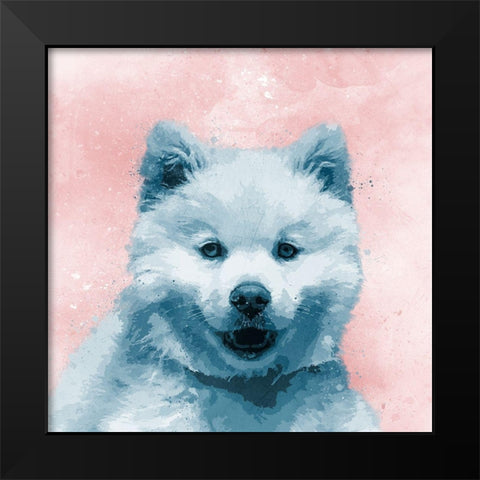 Husky Splat Black Modern Wood Framed Art Print by Prime, Marcus