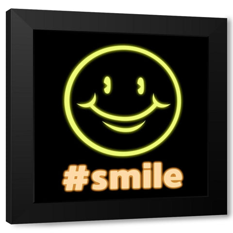 Smiley Glow Black Modern Wood Framed Art Print by Prime, Marcus