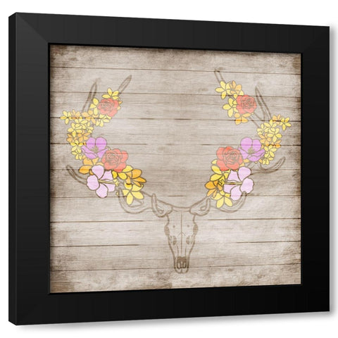 Antler Wooden Foliage Black Modern Wood Framed Art Print by Prime, Marcus