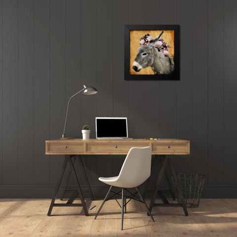 Pretty Donkey Black Modern Wood Framed Art Print by Prime, Marcus