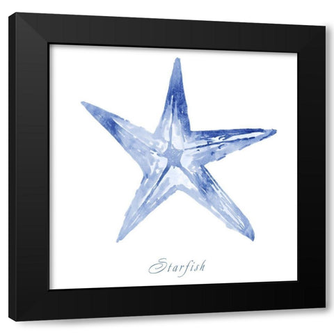 Misty Starfish Black Modern Wood Framed Art Print by Prime, Marcus