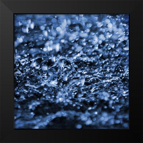 Aqua Droplets 2 Black Modern Wood Framed Art Print by Prime, Marcus