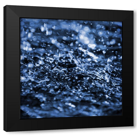 Aqua Droplets 3 Black Modern Wood Framed Art Print by Prime, Marcus