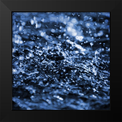 Aqua Droplets 3 Black Modern Wood Framed Art Print by Prime, Marcus