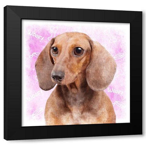 Woof Woof 2 Black Modern Wood Framed Art Print by Prime, Marcus