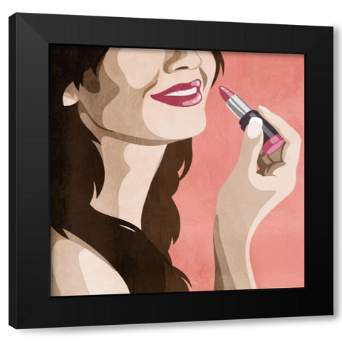 Fashionable Kiss 2 Black Modern Wood Framed Art Print by Prime, Marcus