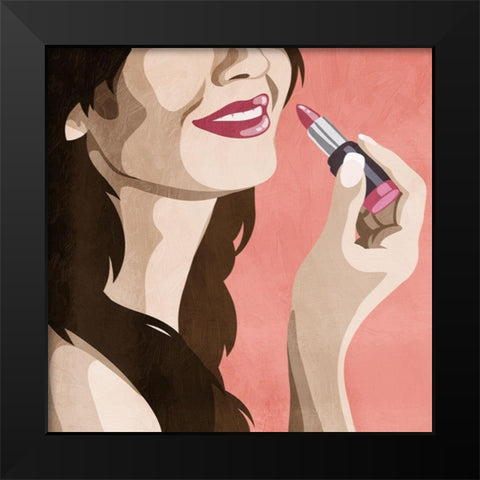 Fashionable Kiss 2 Black Modern Wood Framed Art Print by Prime, Marcus