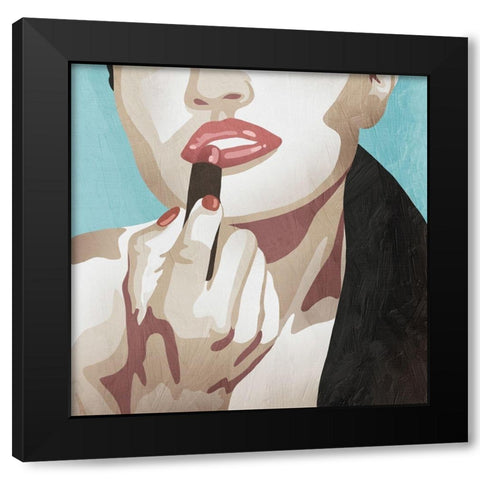 Fahionable Kiss 3 Black Modern Wood Framed Art Print with Double Matting by Prime, Marcus