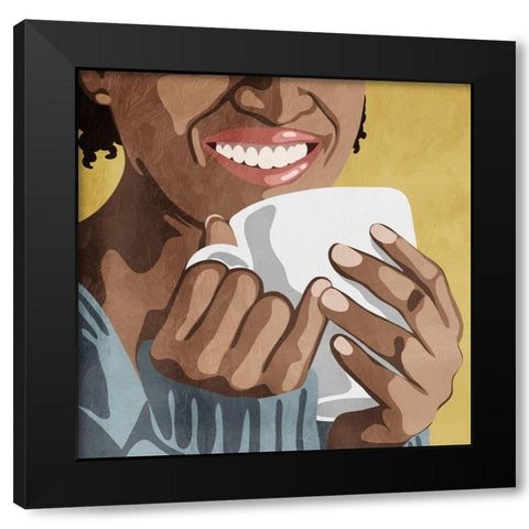 Morning Brew Black Modern Wood Framed Art Print by Prime, Marcus