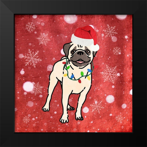 Pug Cheer Black Modern Wood Framed Art Print by Prime, Marcus