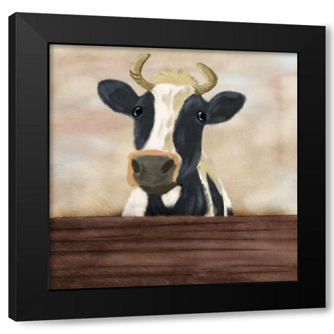 Lonely Cow Black Modern Wood Framed Art Print with Double Matting by Prime, Marcus
