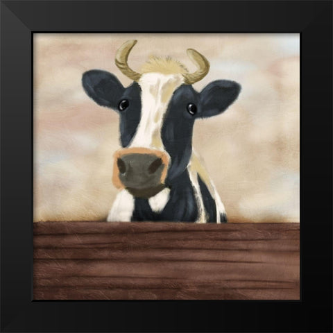 Lonely Cow Black Modern Wood Framed Art Print by Prime, Marcus