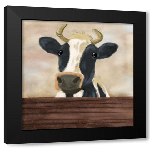 Lonely Cow 2 Black Modern Wood Framed Art Print by Prime, Marcus