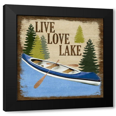 Live Love Lake Black Modern Wood Framed Art Print with Double Matting by Prime, Marcus