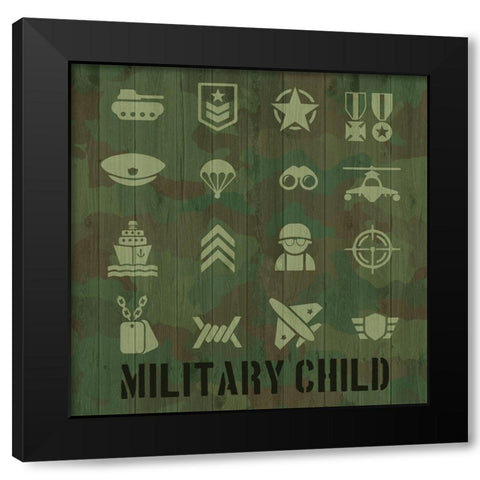 Military Child Black Modern Wood Framed Art Print with Double Matting by Prime, Marcus