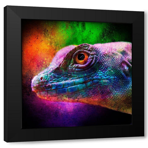 Party Lizard Black Modern Wood Framed Art Print by Prime, Marcus