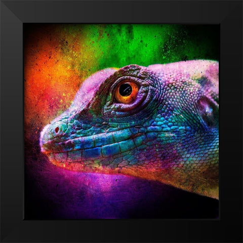 Party Lizard Black Modern Wood Framed Art Print by Prime, Marcus