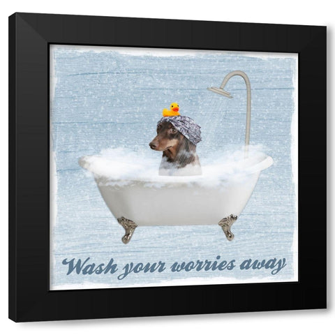 Worry Wash Black Modern Wood Framed Art Print with Double Matting by Prime, Marcus