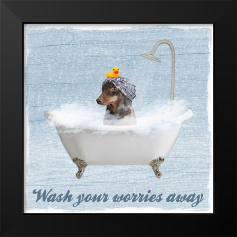 Worry Wash Black Modern Wood Framed Art Print by Prime, Marcus